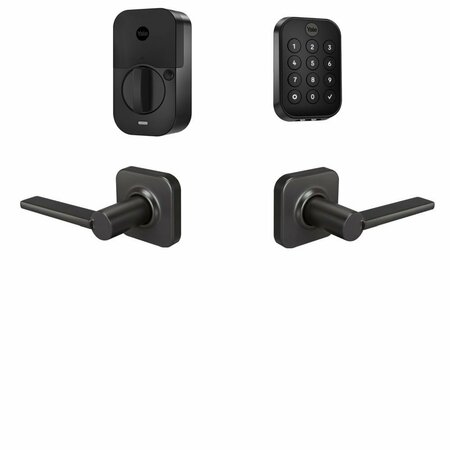 YALE REAL LIVING Yale Assure Lock 2 Bundle with Key Free Keypad Bluetooth Deadbolt, Valdosta Lever Passage, and BYRD430BLEVLBSP